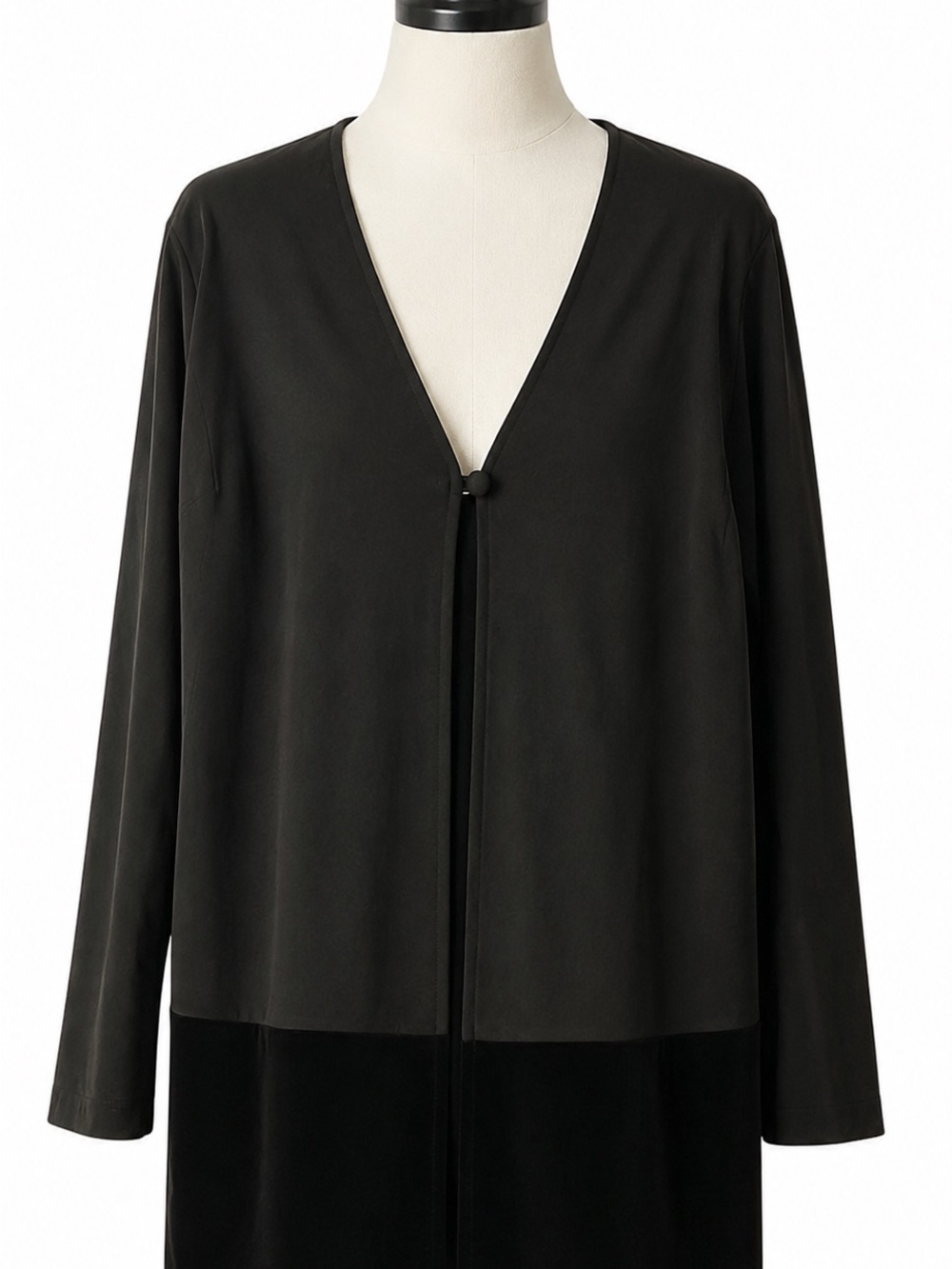 Liz Claiborne Two Tone Open Front Long Sleeve Cardigan, Size L